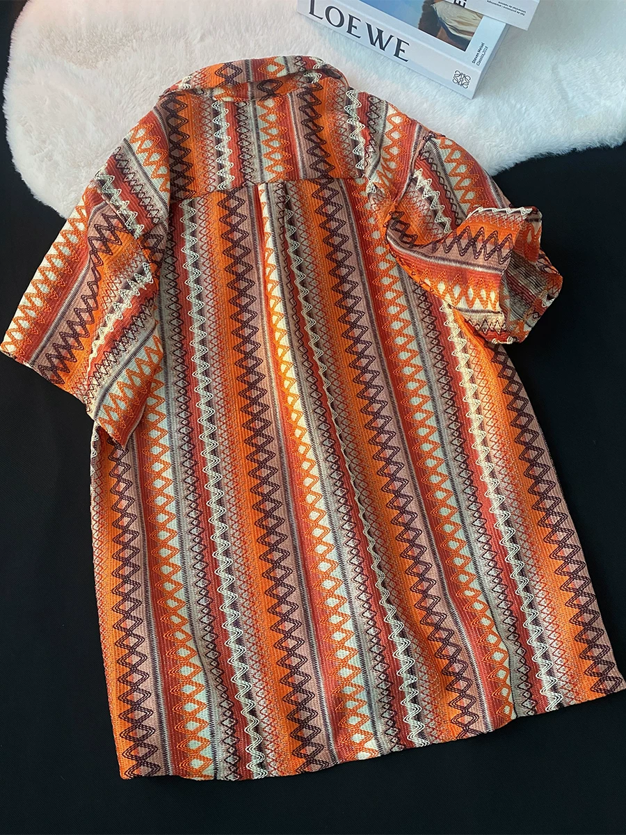 Áo sơ mi nam phong cách dân tộc cổ điển, tay ngắn, cao cấp, mát mẻ và sành điệu, áo sơ mi nửa tay mỏng, dáng rộng, hợp thời trang mùa hè.