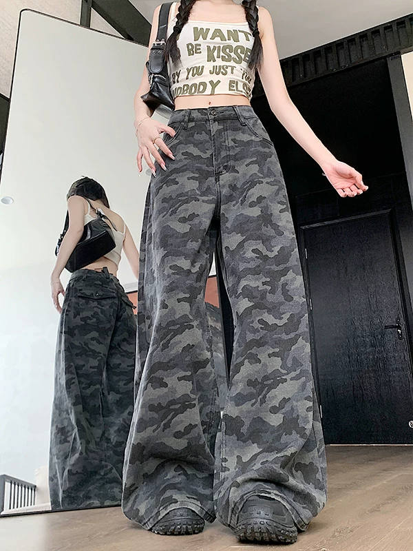 Quần jeans ống rộng kiểu Mỹ dành cho nam và nữ, quần công sở dáng rộng mới mùa hè 2025, quần dài ống thẳng mỏng.