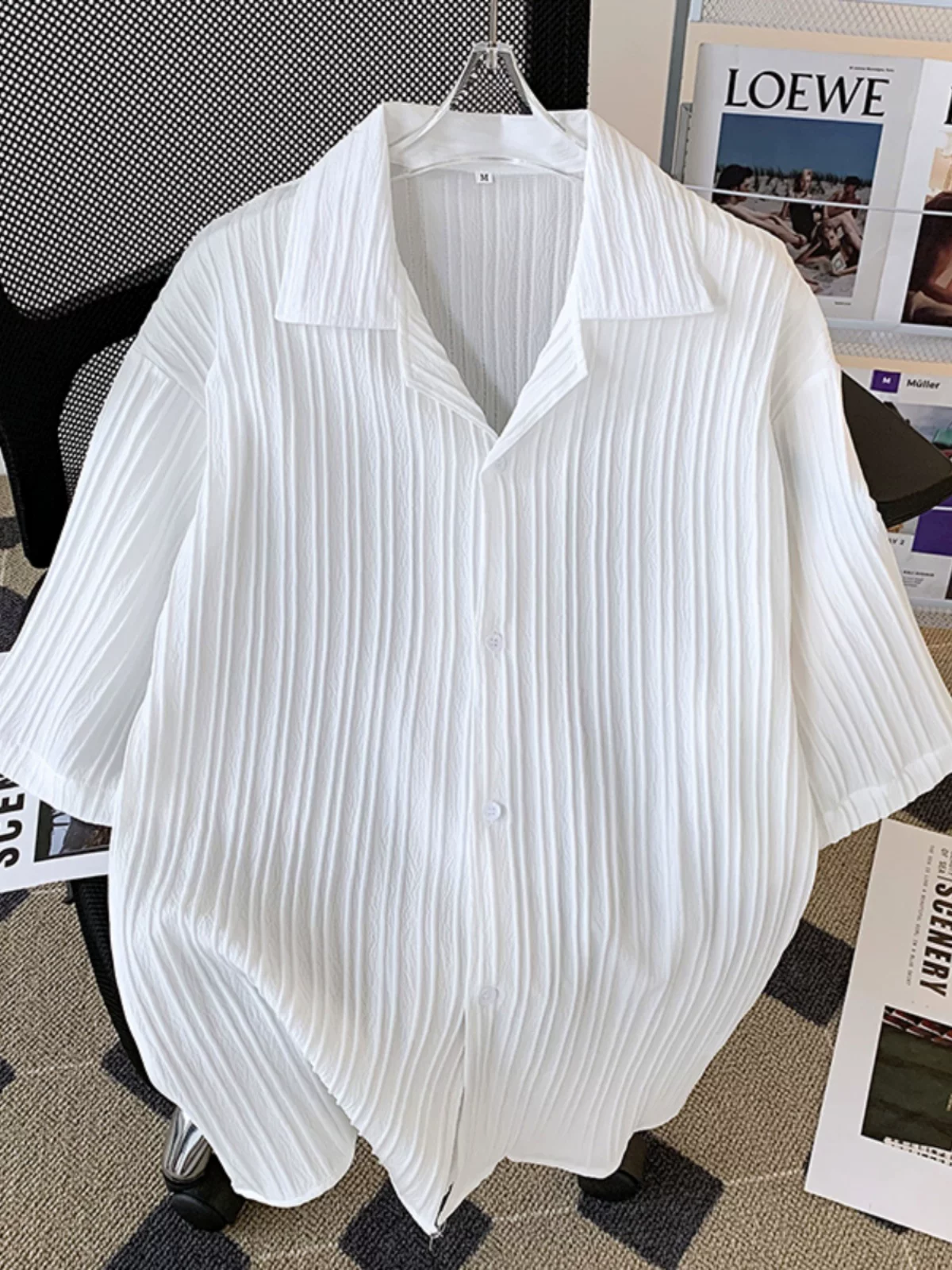 Áo sơ mi lụa kiểu Cuba dành cho nam, phong cách thời thượng và trưởng thành, áo ngắn tay, dáng rộng, chất liệu cao cấp, áo thời trang mùa hè.