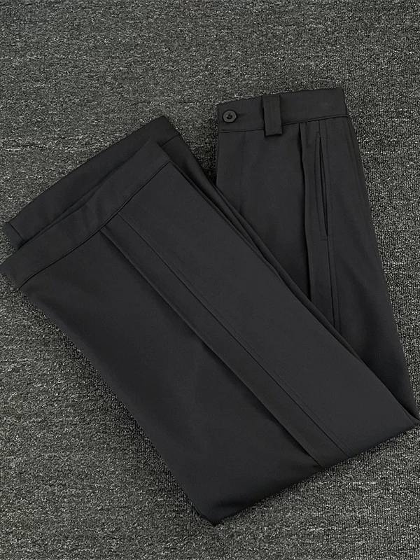 Quần tây nam xếp ly đôi kiểu dáng casual, quần ống rộng dáng suông thời thượng, quần âu ống đứng kiểu Mỹ mùa hè.