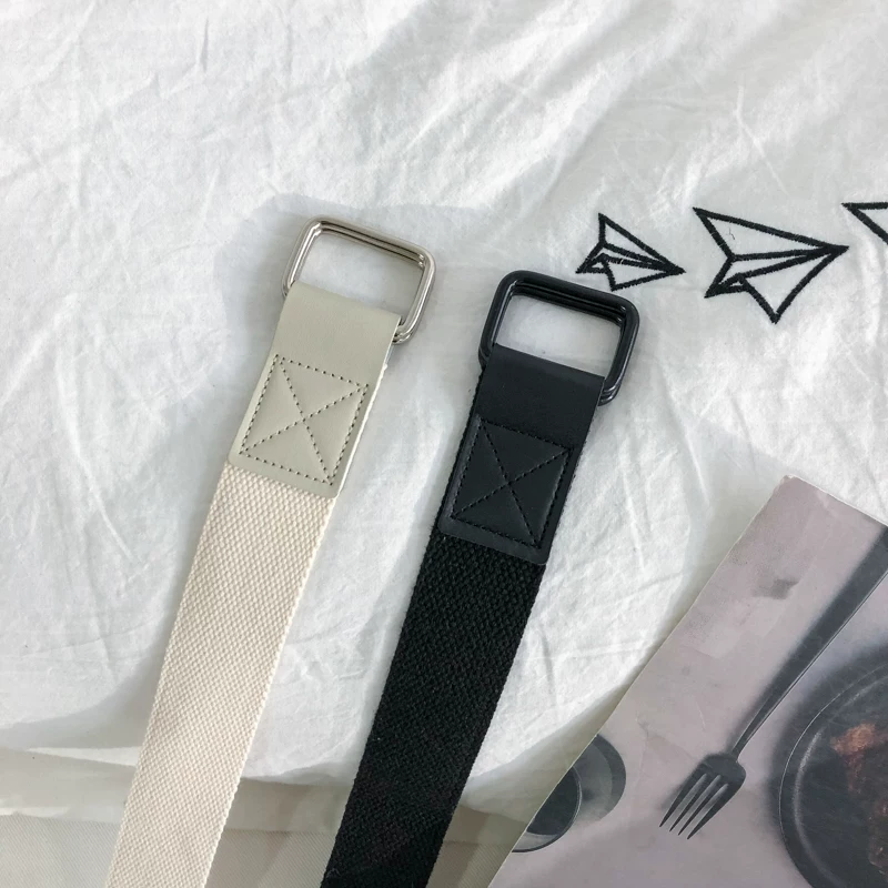 Thắt lưng vải canvas đa năng hợp thời trang dành cho giới trẻ, thắt lưng khóa đôi dành cho nam, thắt lưng kéo dài thời trang dành cho học sinh, thắt lưng nữ.