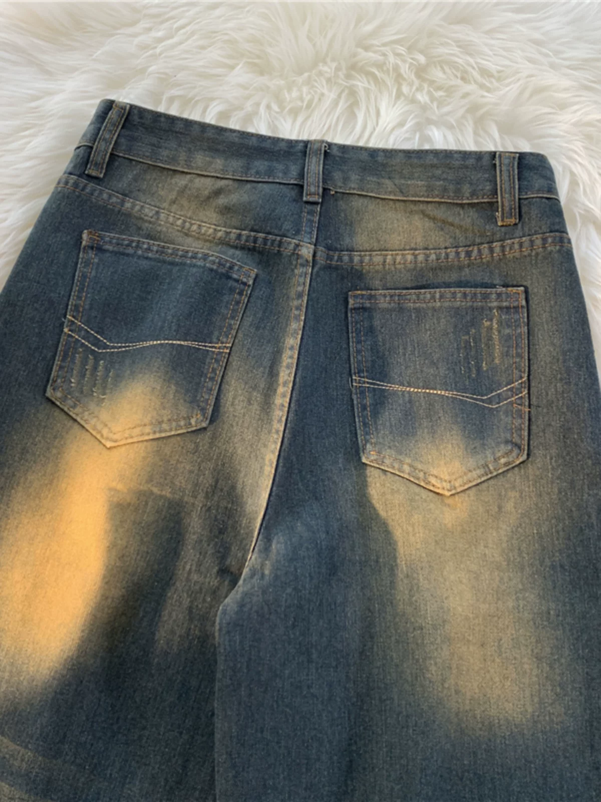 Quần jean phong cách ins thời thượng mùa xuân thu, kiểu Mỹ cổ điển, ống thẳng, đa năng, dáng rộng, dành cho nam