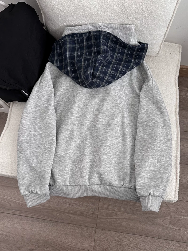 Áo hoodie kẻ sọc kiểu Mỹ dành cho nam, áo khoác ngoài rộng rãi thoải mái cho mùa xuân thu, thương hiệu thời thượng với thiết kế cá tính.