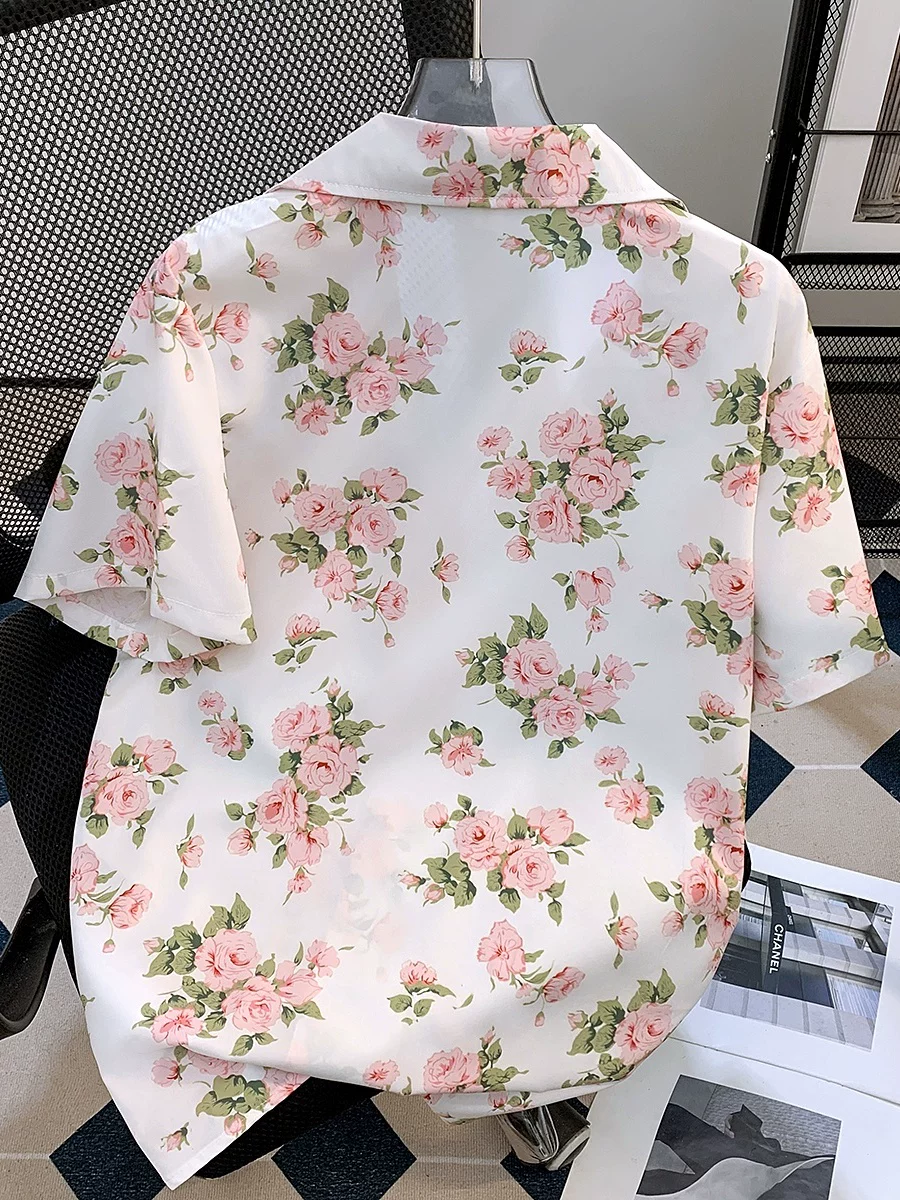 Áo sơ mi in họa tiết thời trang kiểu Nhật dành cho nam, áo sơ mi ngắn tay mùa hè, áo đôi chất liệu lụa đá Hawaii.