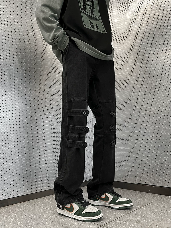 Quần kiểu dáng thiết kế thời trang mùa hè phong cách Mỹ, quần jean công sở nam, thương hiệu thời thượng, khóa kéo, xẻ tà, ống thẳng, dáng loe, dài.