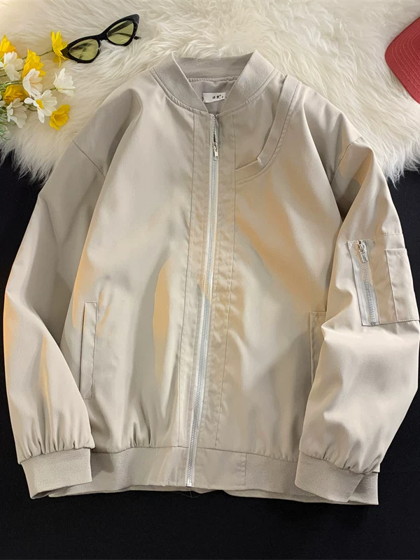 Áo khoác bóng chày mùa xuân thu dành cho nam và nữ, áo khoác phi công thương hiệu thời thượng phong cách Mỹ, áo khoác ngoài rộng rãi, mát mẻ dành cho cặp đôi.