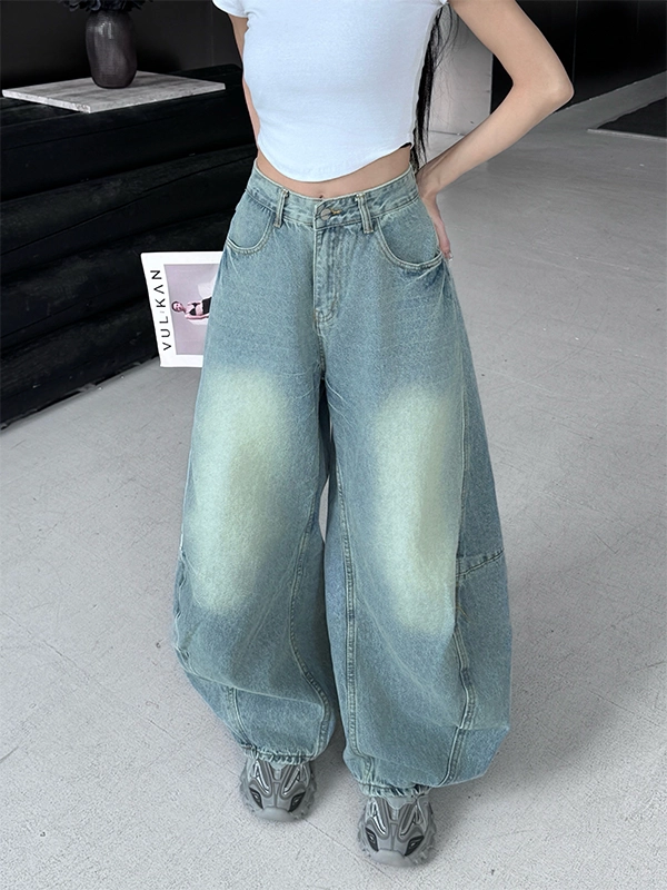 Quần jeans kiểu Mỹ dành cho nam và nữ, quần ống rộng dáng suông hợp thời trang, thiết kế mùa hè với kiểu dáng ống rộng cá tính và sành điệu.