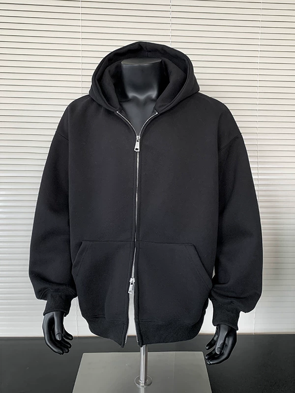 Áo nỉ có khóa kéo đôi Spring cleanfit dành cho nam, áo khoác cardigan oversized phong cách Mỹ thời thượng, quần áo cặp đôi có mũ trùm đầu rộng rãi.