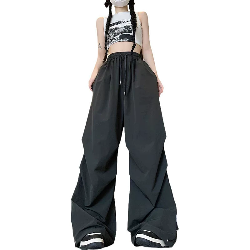 Quần cargo lính dù nhanh khô kiểu dáng thể thao dành cho nam và nữ, thiết kế thời thượng, quần dài thể thao phong cách Mỹ rộng rãi mùa hè.