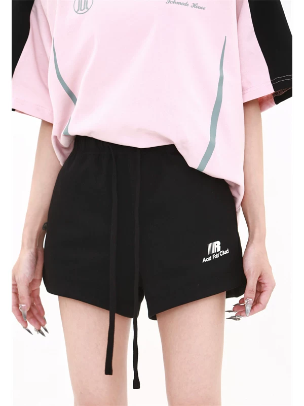 Quần short thể thao in chữ cho nam và nữ, quần ống rộng dáng suông hợp thời trang mùa hè, quần short thể thao chạy bộ phong cách đường phố cao cấp của Mỹ.