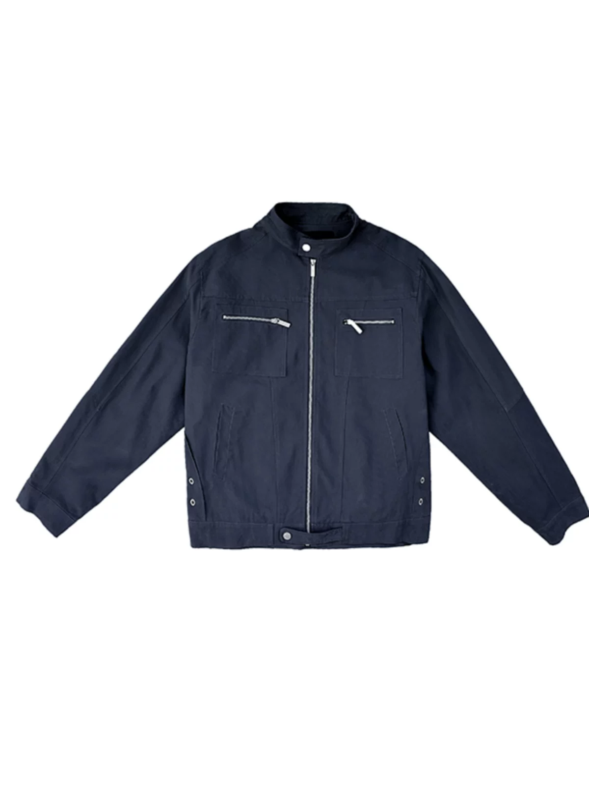 Áo khoác denim cổ điển mùa thu đông dành cho nam, áo khoác Harrington kiểu Mỹ retro, áo khoác công sở cổ đứng giặt mài thời thượng.