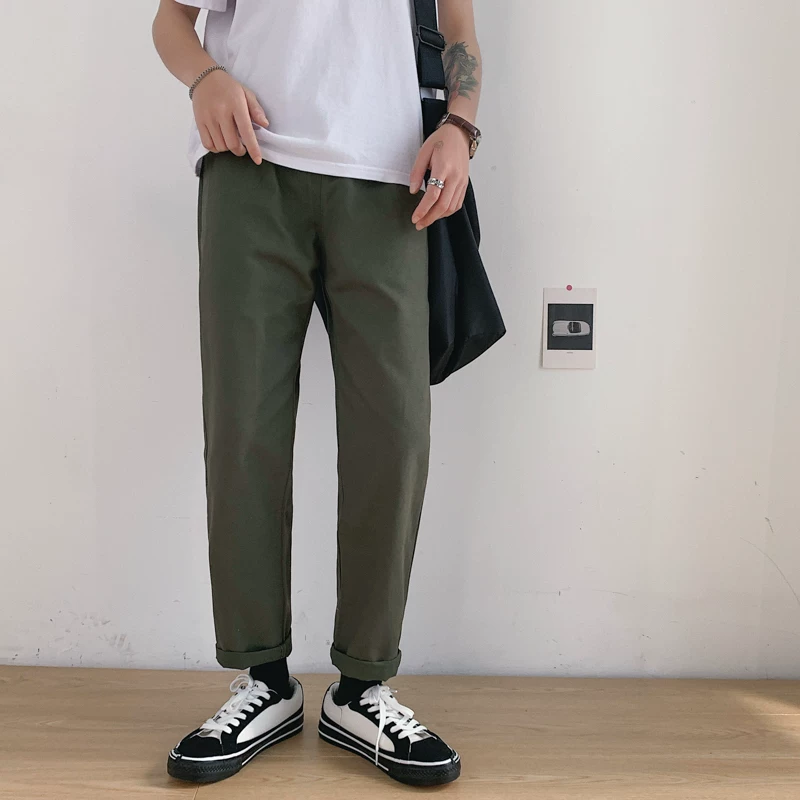 Quần nam hợp thời trang mùa hè 2022, dáng rộng, đa năng, quần thường ngày đơn giản, phong cách Hàn Quốc, quần ống đứng mỏng cho nam.