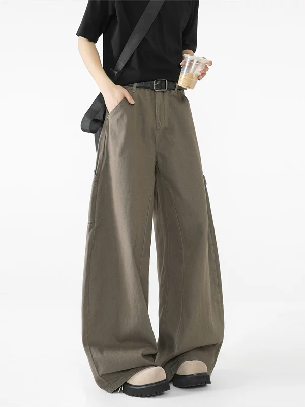 Quần jeans cleanfit scimitar mùa xuân thu dành cho nam, quần thiết kế retro kiểu Mỹ, quần công sở ống rộng thương hiệu thời thượng.