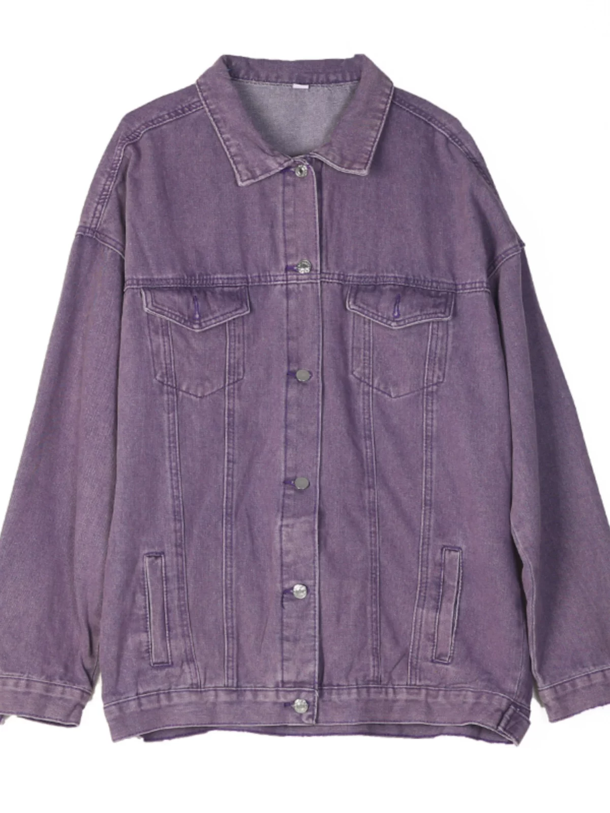 Bộ vest denim màu tím nhạt dành cho nam, kiểu dáng thời trang Mỹ, áo khoác và quần ống đứng, thích hợp cho mùa xuân và mùa thu.