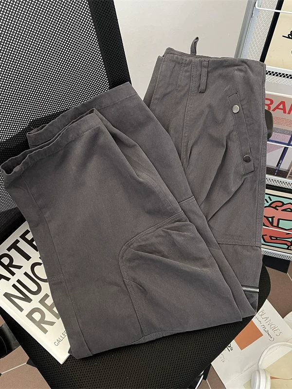 Quần cargo lính dù nhiều túi kiểu Mỹ dành cho nam, quần ống rộng dáng suông thời thượng, quần chuối ống rộng cá tính.
