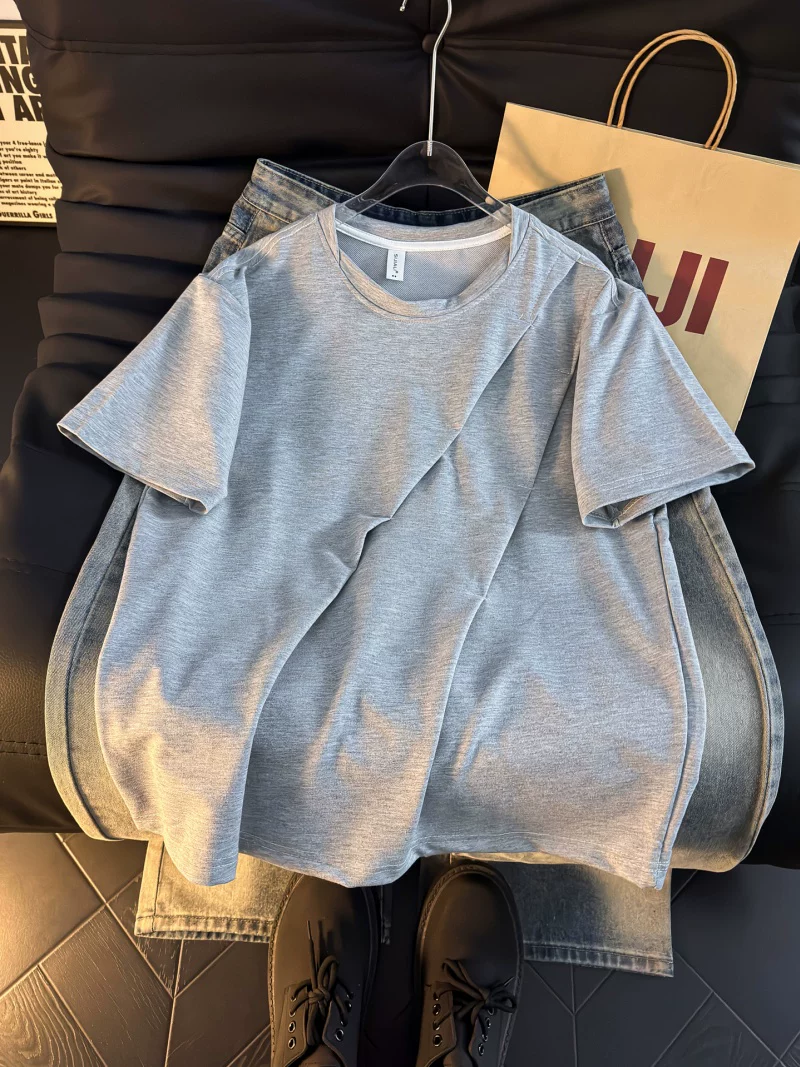 Áo thun ngắn tay đơn giản kiểu Mỹ dành cho nam và nữ, áo thun cơ bản đa năng thường ngày mùa hè, áo thun nửa tay dáng rộng hợp thời trang dành cho cặp đôi.