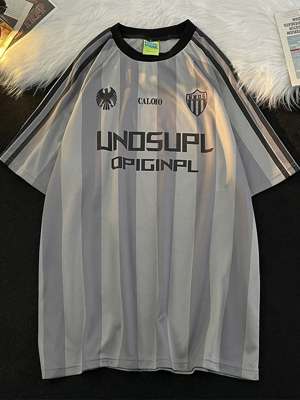 Áo thun ngắn tay kiểu Mỹ dành cho cặp đôi, thương hiệu thời trang, chất liệu vải lưới lụa băng mùa hè, kiểu dáng rộng rãi, thể thao, nhanh khô, dành cho nam.