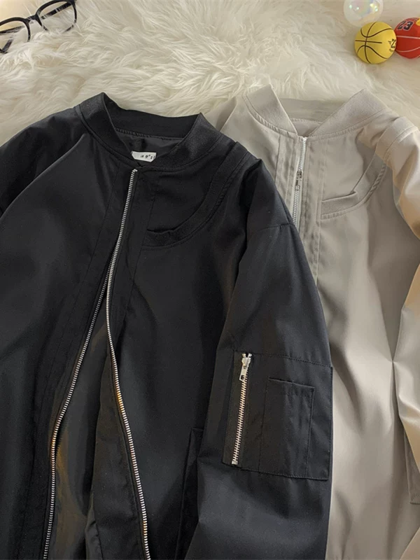 Áo khoác bóng chày mùa xuân thu dành cho nam và nữ, áo khoác phi công thương hiệu thời thượng phong cách Mỹ, áo khoác ngoài rộng rãi, mát mẻ dành cho cặp đôi.