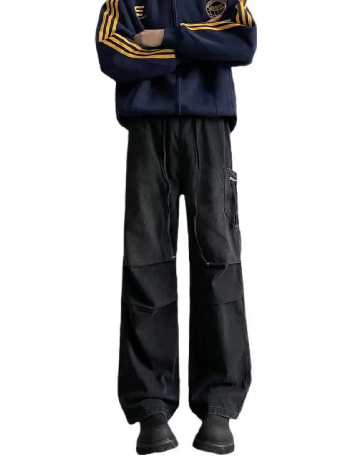 Quần jean công sở cleanfit mùa thu đông dành cho nam, quần xếp ly phong cách Mỹ cổ điển, quần dài ống rộng dáng rộng thương hiệu thời thượng.