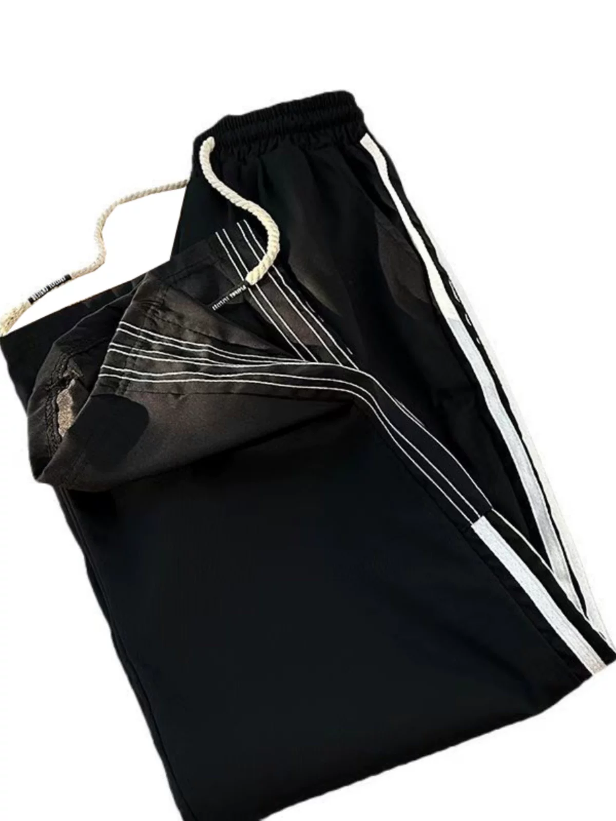 Quần thể thao sọc kiểu Mỹ dành cho nam, quần dù thời thượng mùa thu đông, quần dài ống rộng đa năng, phong cách thường ngày.