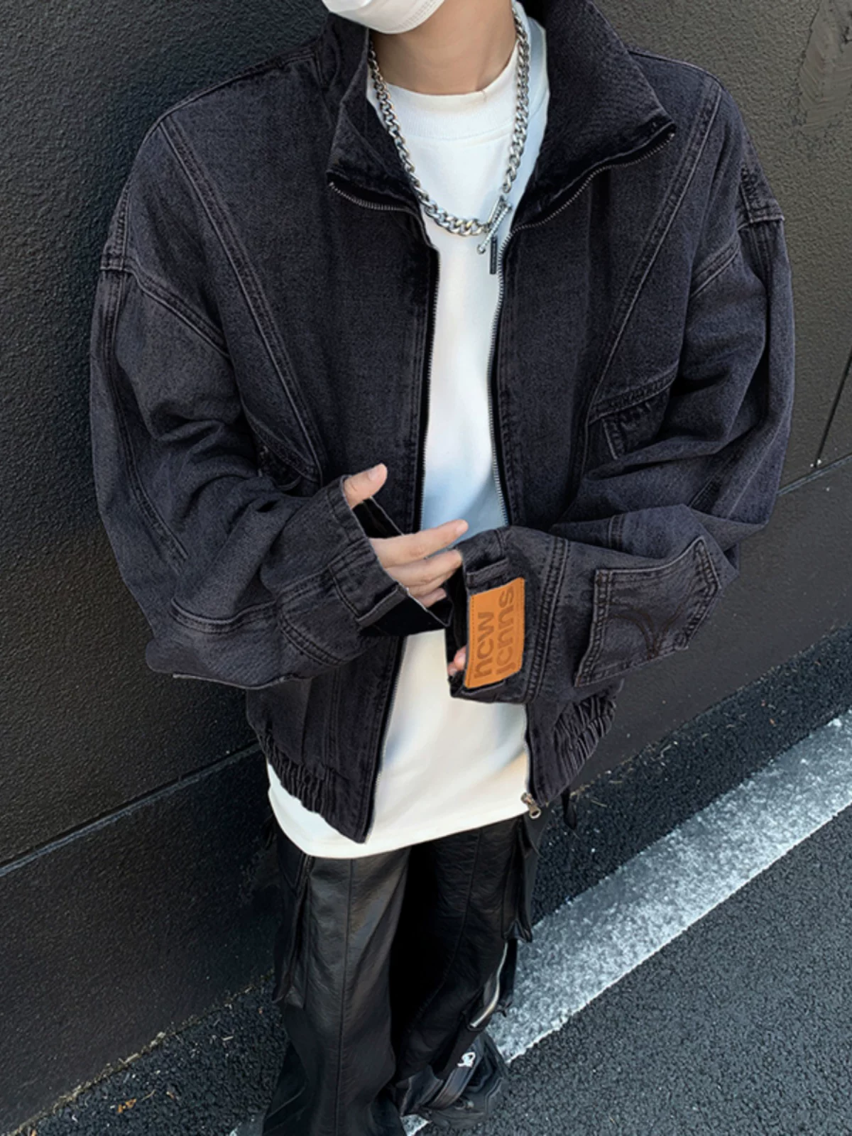 Áo khoác cổ điển Niche Reverse-Wear dành cho nam, áo khoác ngắn kiểu dáng gọn gàng theo phong cách Mỹ, trang phục dạo phố rộng rãi hợp thời trang cho mùa xuân và mùa thu.