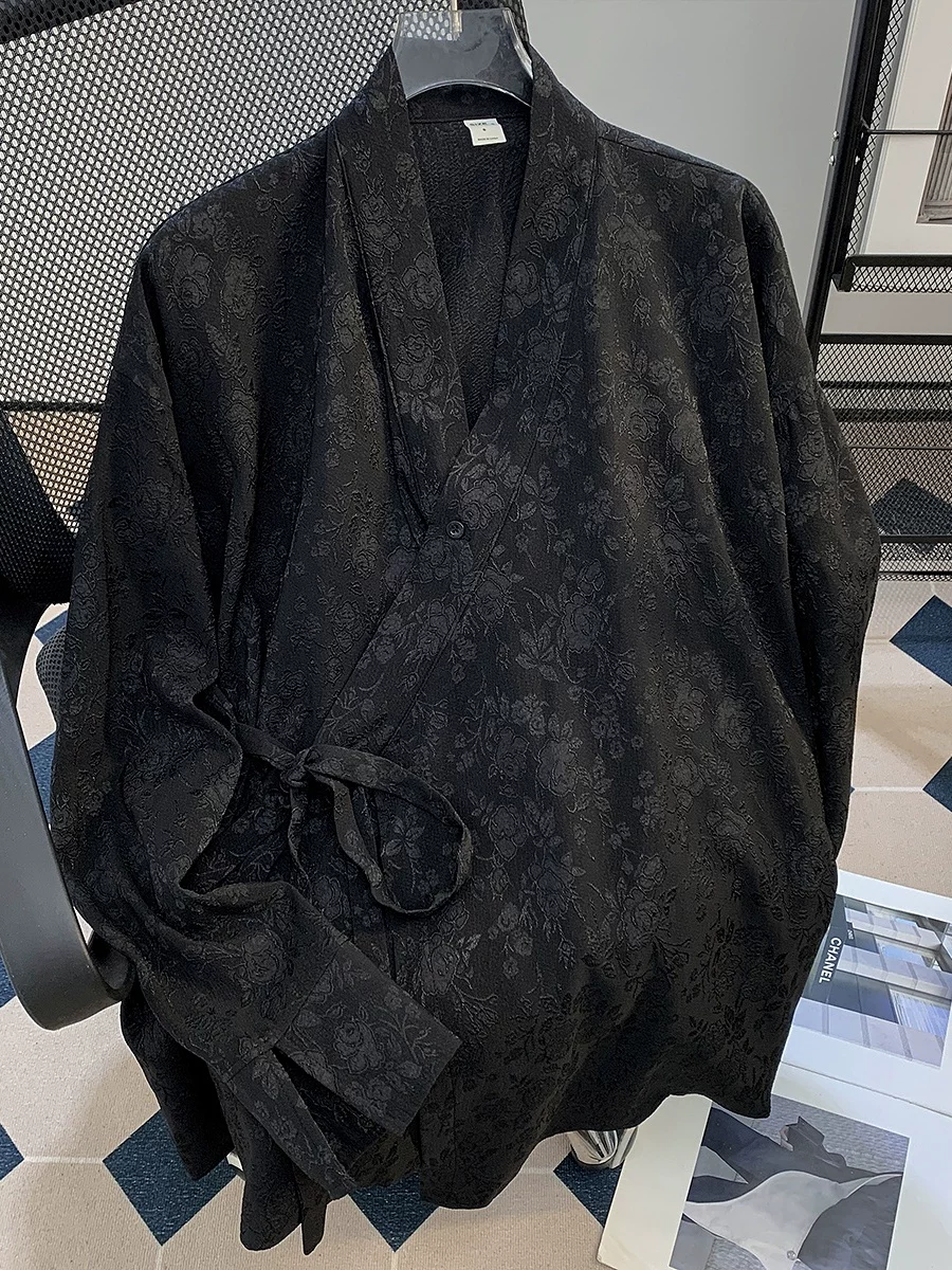 Áo sơ mi dài tay thêu ren mùa hè dành cho nam, áo khoác kiểu Trung Quốc truyền thống mới, áo sơ mi không đều kiểu retro hợp thời trang.