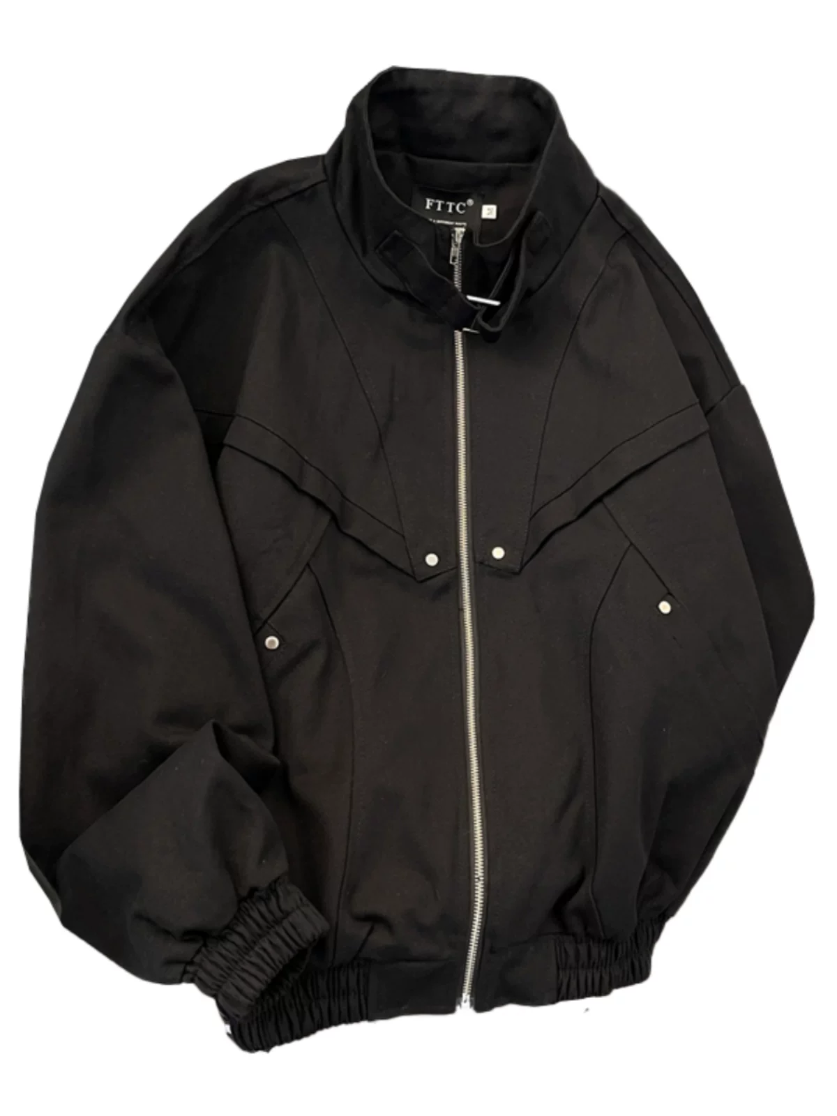 Áo khoác cổ đứng bằng vải canvas đã qua xử lý, thiết kế ngắn, phong cách phi công Mỹ thời thượng mùa xuân thu dành cho nam.