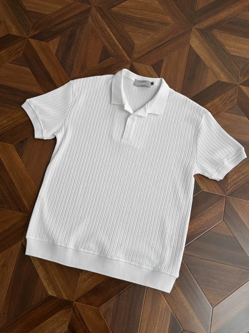 Áo Polo dệt kim kiểu cổ điển dành cho nam, áo thun tay ngắn mùa hè rộng rãi thoáng khí, áo kiểu cặp đôi thương hiệu thời trang Mỹ.