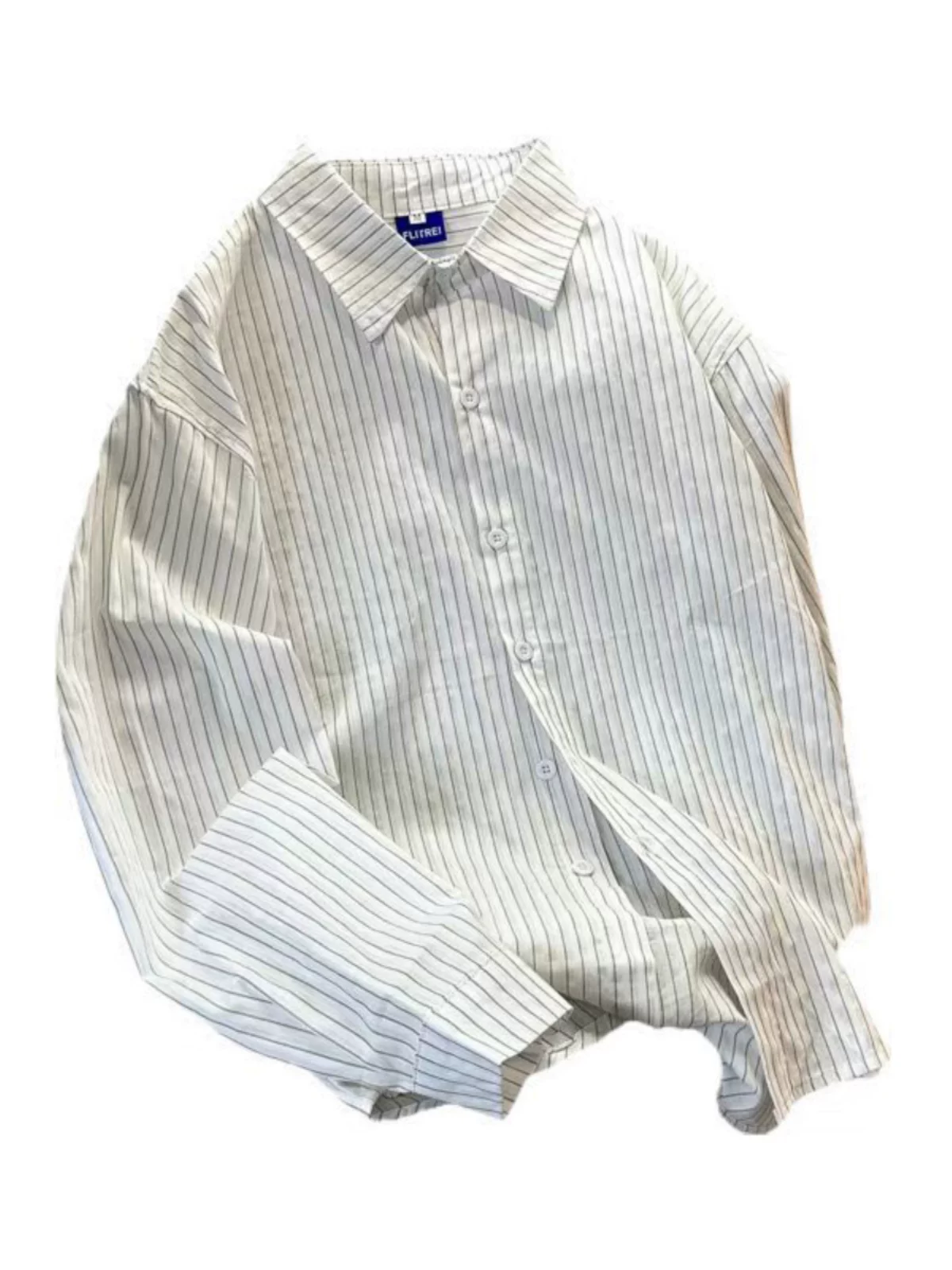 Áo sơ mi sọc cao cấp dành cho nam, áo kiểu Hàn Quốc tay dài hợp thời trang, áo sơ mi phong cách trưởng thành mùa xuân thu.