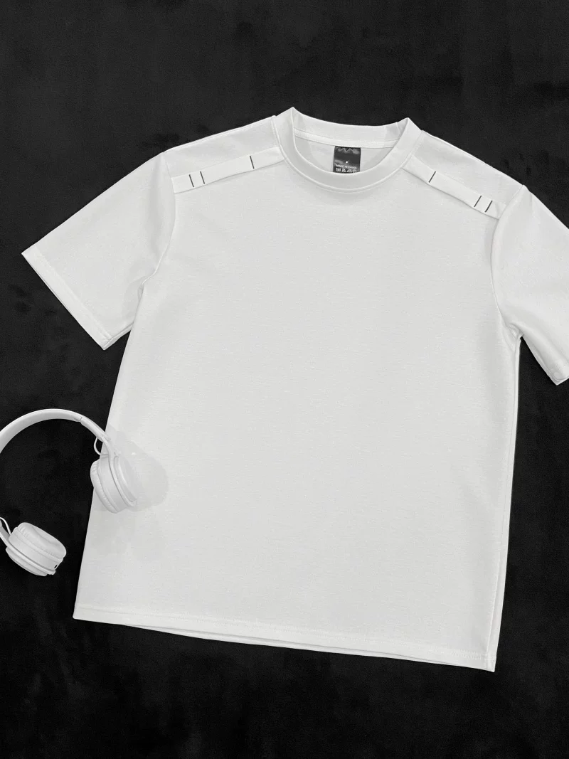 Áo thun nam cổ tròn tay ngắn kiểu Mỹ, áo thun cơ bản mùa hè rộng rãi, thoải mái, đa năng, áo cao cấp đơn giản, thời trang.