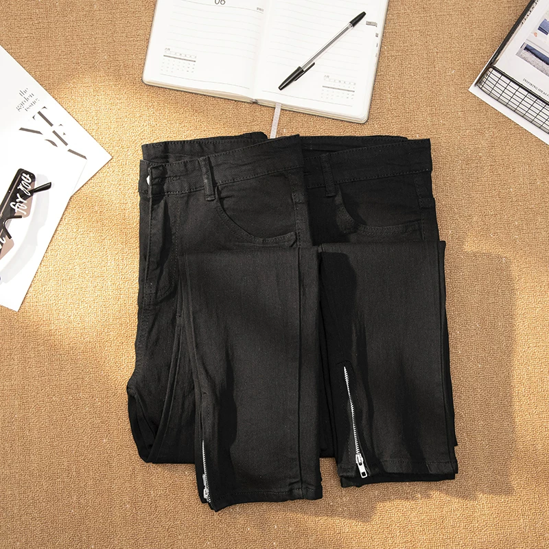 Quần jean rách cho nam, thương hiệu thời thượng, phong cách đường phố, quần dài có khóa kéo, kiểu dáng mỏng mùa hè, quần dài ống đứng cá tính.