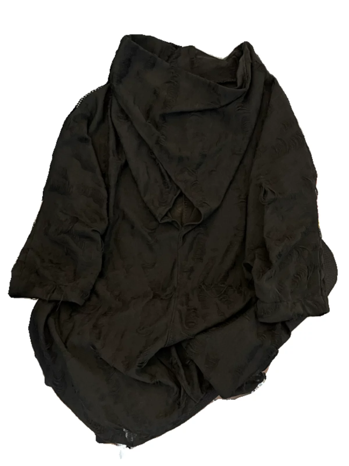 Áo thun rách không đều kiểu dáng độc đáo dành cho nam và nữ, áo kiểu dáng niche, phong cách mùa hè rộng rãi hợp thời trang, áo thun tay ba phần.