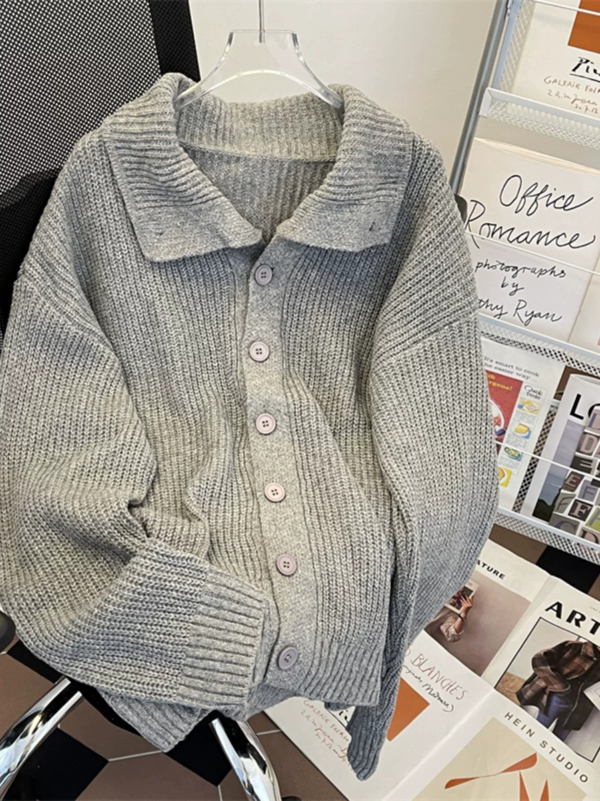 Áo len cardigan cleanfit mùa thu đông dành cho nam, áo dệt kim cao cấp hợp thời trang, áo khoác dáng rộng phong cách lười biếng kiểu Mỹ.