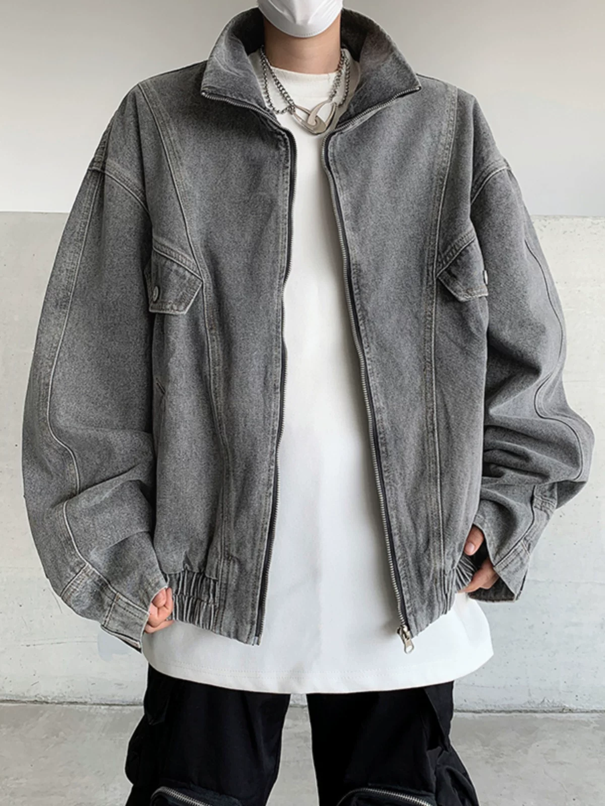 Áo khoác cổ điển Niche Reverse-Wear dành cho nam, áo khoác ngắn kiểu dáng gọn gàng theo phong cách Mỹ, trang phục dạo phố rộng rãi hợp thời trang cho mùa xuân và mùa thu.