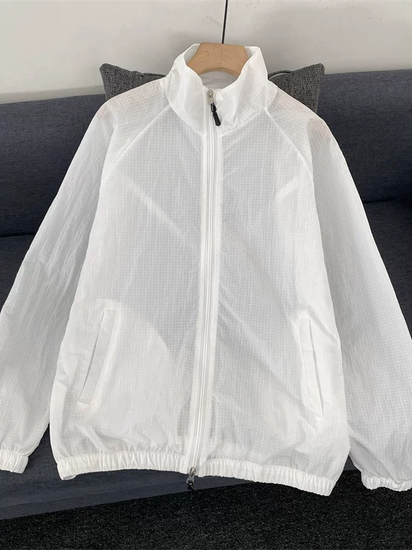 Quần áo chống nắng nhanh khô kiểu Nhật dành cho nam, áo khoác chống tia UV nhẹ cho mùa hè, áo khoác ngoài cổ đứng kiểu Mỹ.