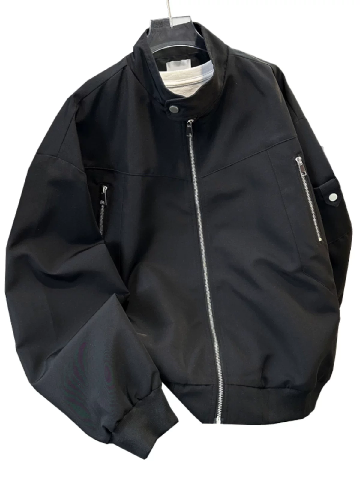 Áo khoác phi công dành cho nam, dáng rộng, cổ đứng, kiểu áo khoác bóng chày, phong cách xuân thu, thương hiệu thời trang retro Mỹ, áo khoác ngoài cho cặp đôi.