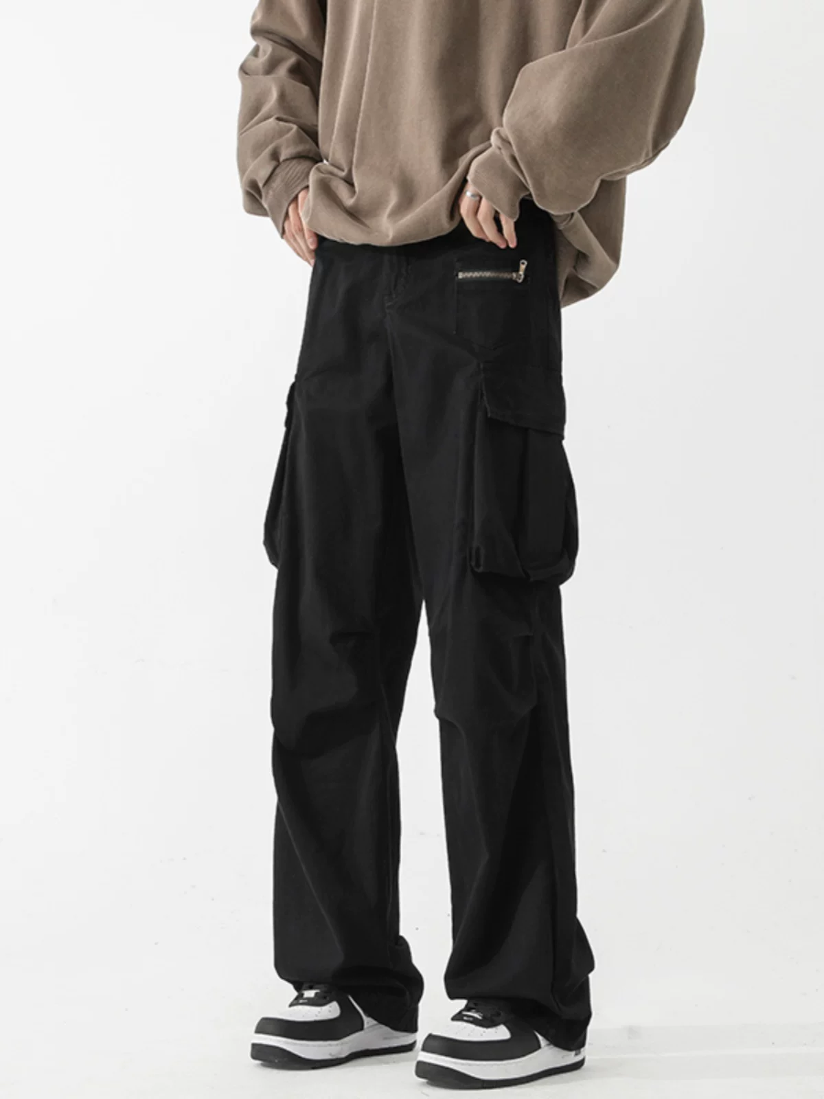 Quần công sở kiểu Nhật dành cho nam giới, quần dài ống đứng hợp thời trang mùa thu, quần ống rộng thoải mái đa năng.