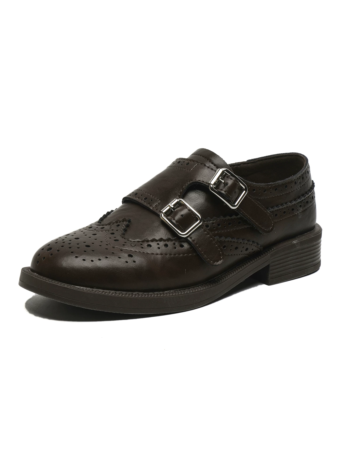 Giày da brogue nữ da thật kiểu mới xuân 2026 phong cách Anh quốc cổ điển giày Oxford đế dày giày lười