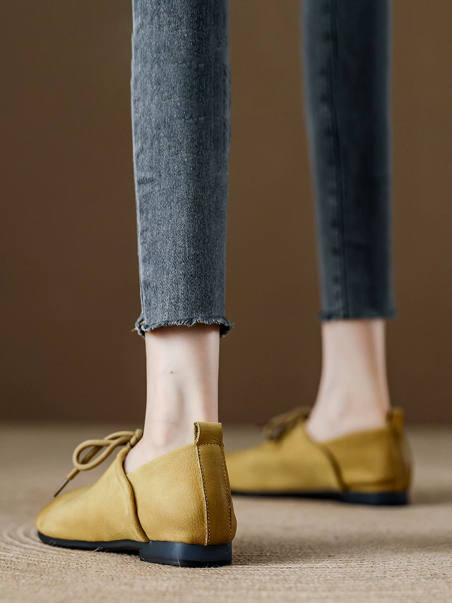 Giày Birkenstock da thật cổ điển dành cho nữ, giày bệt đế mềm êm ái, kiểu lười dễ mang, mẫu mới thu 2025.