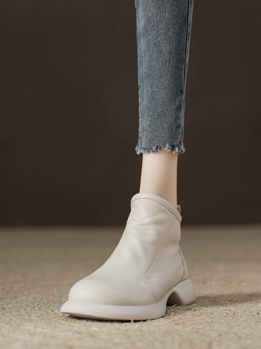 Giày Martin nữ, da thật, kiểu cổ điển, boots ngắn, mẫu mới thu đông 2025, boots ngắn và boots cổ thấp, boots Chelsea phong cách Anh.