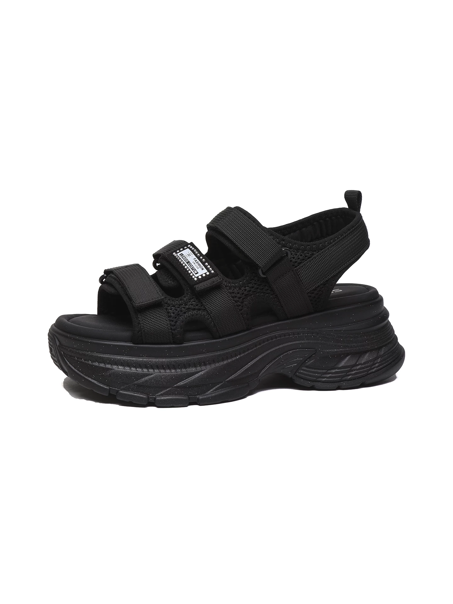 Dép thể thao Velcro dành cho nữ, dép bố đế dày khoét lỗ, giày đi biển hở mũi thông thường mới mùa hè 2026.