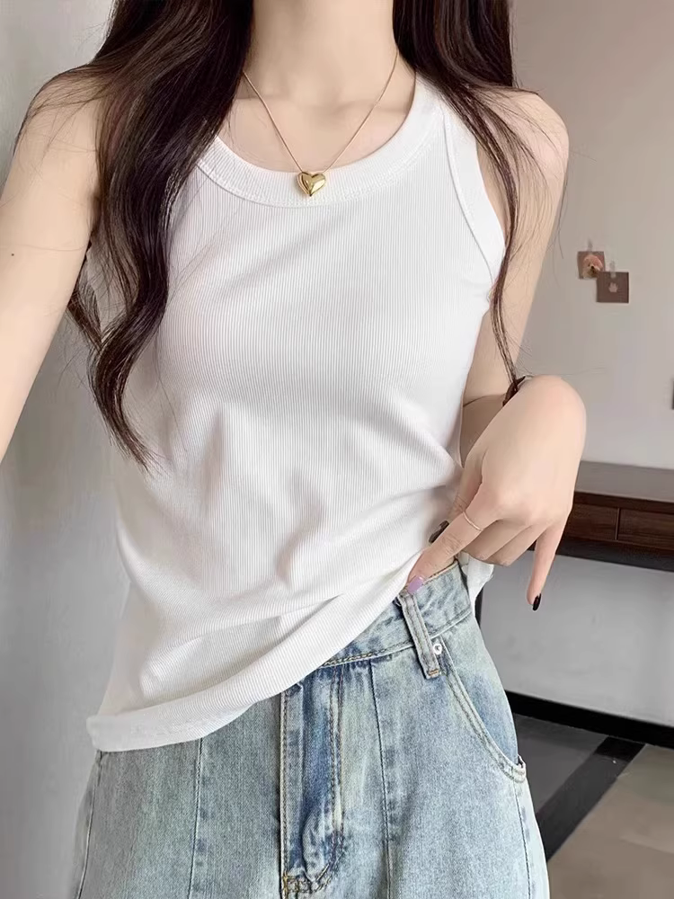 Áo camisole màu xám La Chapelle dành cho nữ, kiểu dáng mùa hè mới 2025, áo không tay ôm dáng mặc ngoài.