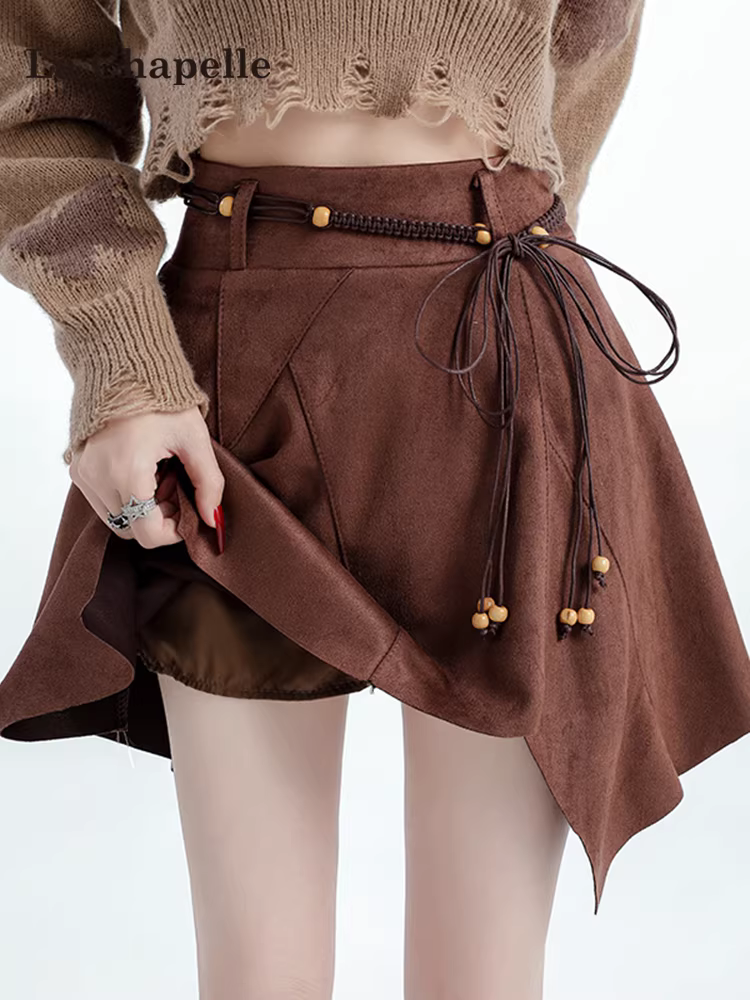 Váy ngắn dáng chữ A cao eo, tôn dáng, kiểu La Chapelle, dành cho nữ, mùa thu đông 2025, size nhỏ.