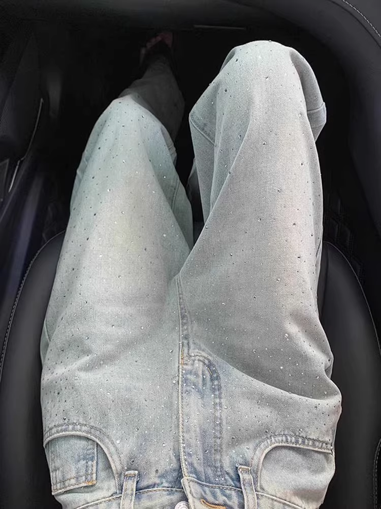 Quần jeans La Chapelle dáng thẳng ôm dáng dành cho nữ, mẫu mới hè 2025, cạp cao, tôn dáng, rộng ống, chất liệu mềm mại