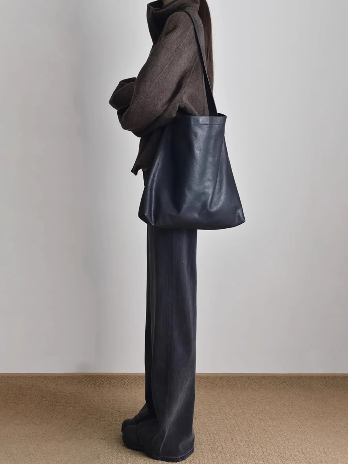 Quần jeans nữ La Chapelle lót lông dày, dáng loe, kiểu mới thu đông 2025, cạp cao, ôm dáng, ống chuông