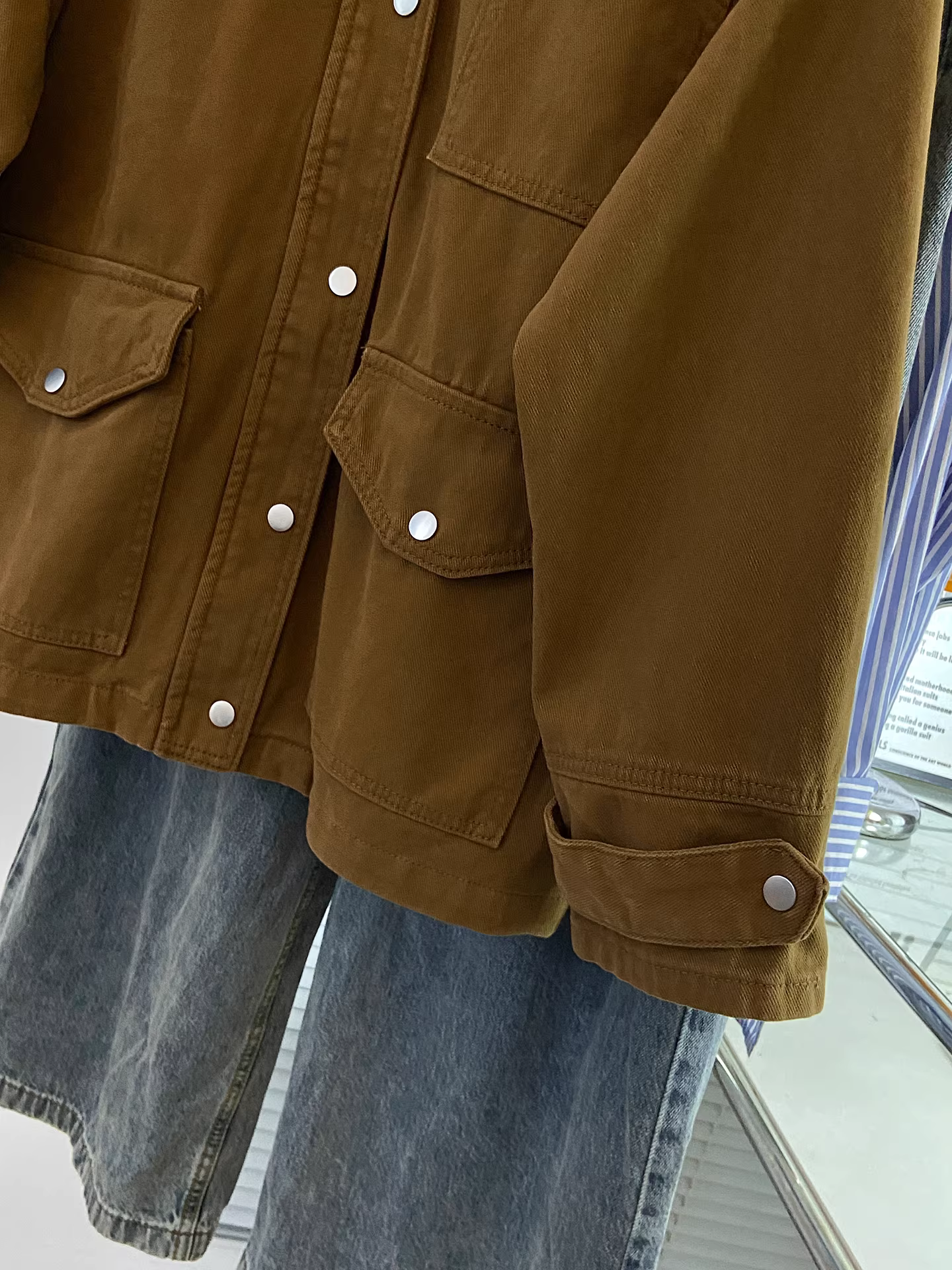 Áo khoác công sở màu kaki La Chapelle dành cho nữ 2025 mới mùa thu đông dáng rộng kiểu Mỹ cổ điển