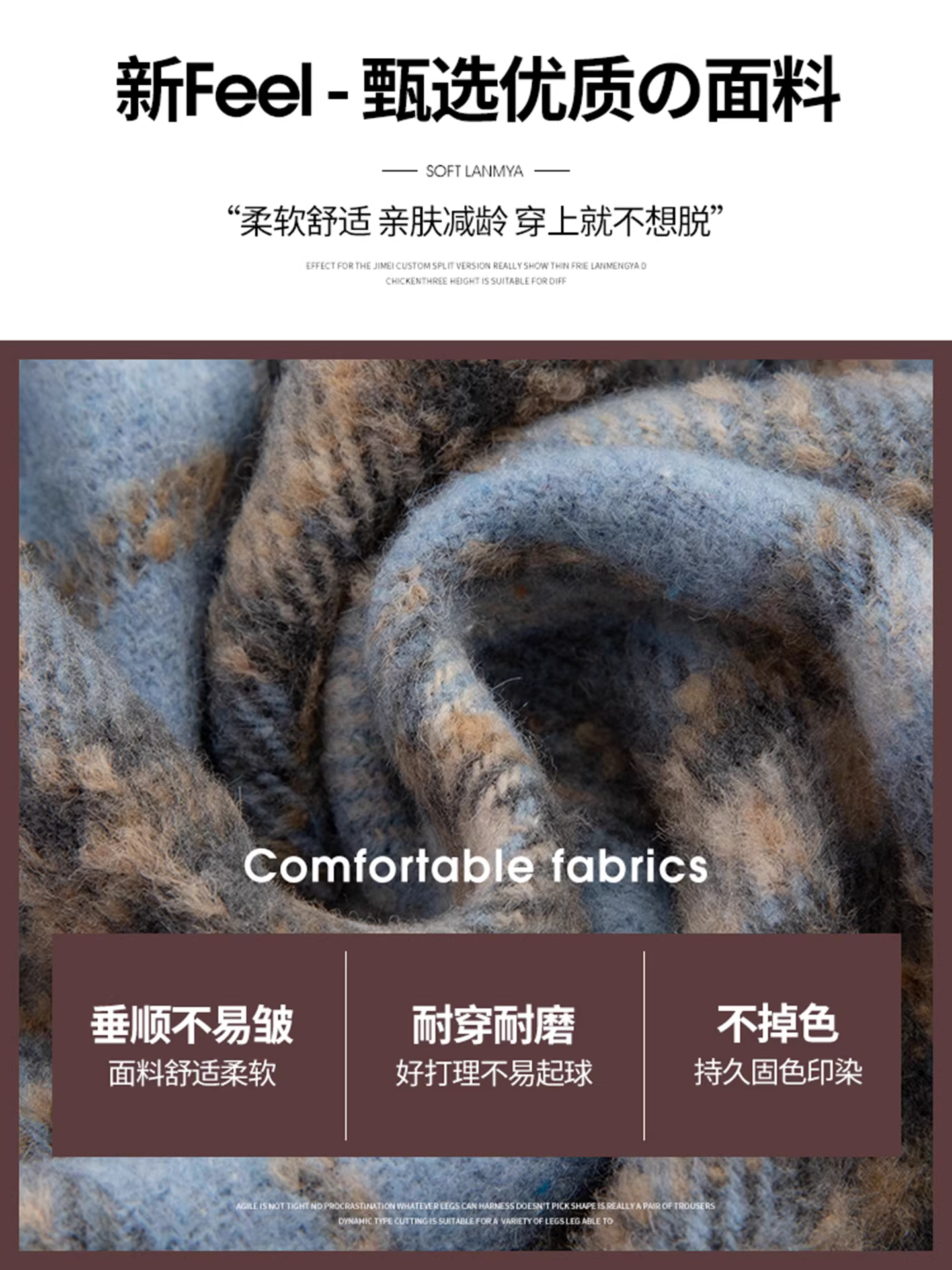 Váy len kẻ sọc xanh navy La Chapelle dành cho nữ, mẫu mới thu đông 2025, dáng chữ A, lưng cao, dài ngang đùi, xếp tầng