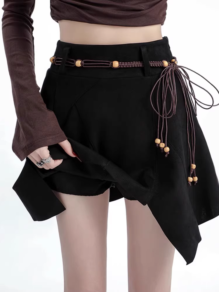 Váy ngắn dáng chữ A cao eo, tôn dáng, kiểu La Chapelle, dành cho nữ, mùa thu đông 2025, size nhỏ.