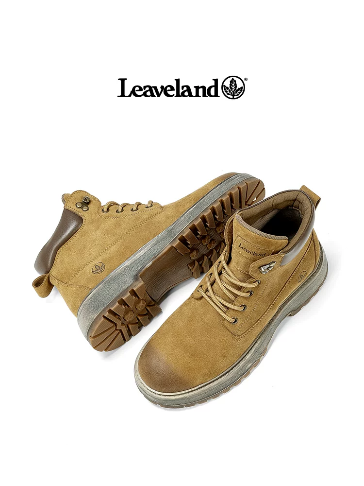 Giày nam Maple Leaf, giày bốt màu vàng thời thượng, giày nam mùa đông mới 2025, giày làm việc ngoài trời, giày bốt Martin nam, giày bốt cổ điển