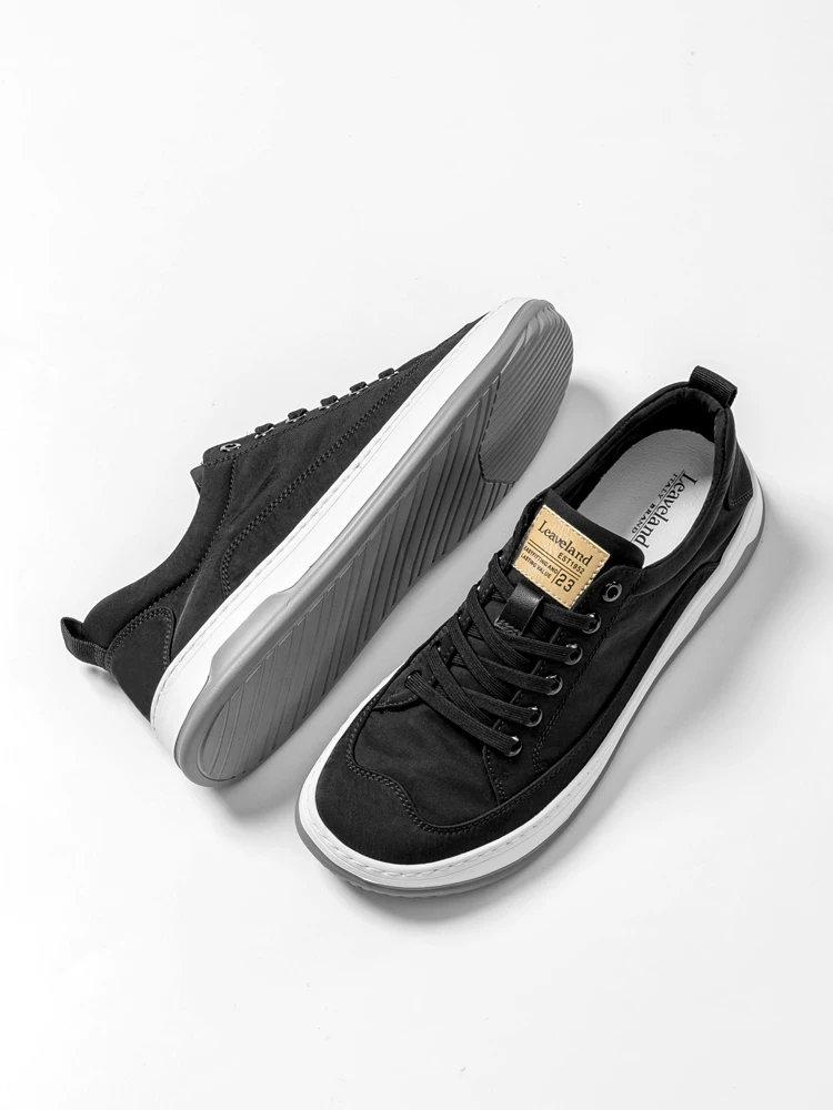 Giày nam Maple Leaf, giày vải cổ thấp, giày nam màu đen kiểu dáng mới, giày vải thoáng khí đơn giản và đa năng, giày thể thao.